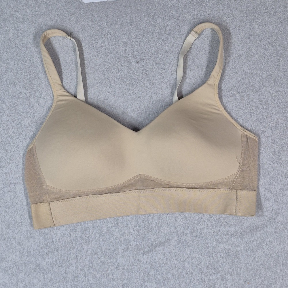 Rhonda Shear Women Bra XL Beige T Shirt Wireless Strap Adjustable